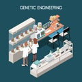 Genetics Isometric Concept Royalty Free Stock Photo