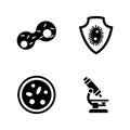 Genetics lab research. Simple Related Vector Icons