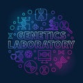 Genetics Laboratory vector circular colored line illustration