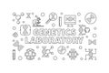 Genetics Laboratory vector outline horizontal banner