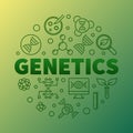 Genetics vector round concept biology linear illustration Royalty Free Stock Photo