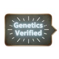 Genetics verified sign glowing neon light display authenticity assurance Royalty Free Stock Photo