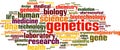 Genetics word cloud Royalty Free Stock Photo