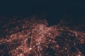Geneva aerial view at night. Top view on modern city with street lights Royalty Free Stock Photo