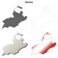 Geneva blank detailed outline map set