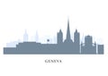 Geneva city silhouette, Switzerland - old town view, city panorama of Geneva Royalty Free Stock Photo