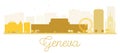 Geneva City skyline golden silhouette. Royalty Free Stock Photo