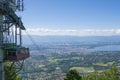 Geneva city view from aerial railway of Saleve Royalty Free Stock Photo