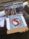 In Geneva, flyer against Bouteflika`s candidacy for election in Algeria, in front of the High Commissioner for Human Rights