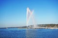 Geneva fountain, Jet deau, and rainbow Royalty Free Stock Photo