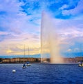 Geneva Geneve lake water Jet D`eau Switzerland