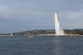 Geneva Jet d`Eau fountain with rainbow Royalty Free Stock Photo