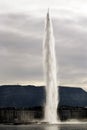 Geneva jet dEau Water Fountain in winter Royalty Free Stock Photo