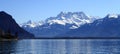 Geneva lake and Aravis Alps, Montreux, Switzerland