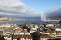 The Geneva lake and fountain Royalty Free Stock Photo