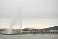 Geneva lake jet de eau. Cityscape Geneva, switzerland. Fountain water jet