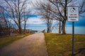 Geneva-On-The-Lake, Ohio, USA - 4-8-22:  A bird-watching path running along Lake Erie Royalty Free Stock Photo