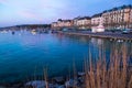 Geneva Lake shore in Geneva City after sunset