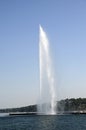 Geneva Jet d`Eau water jet and marina, Swiss Royalty Free Stock Photo