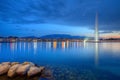 Geneva panorama with famous fountain, Switzerland Royalty Free Stock Photo