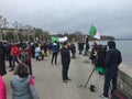 In Geneva, protest against Bouteflika`s candidacy for election in Algeria, in front of the High Commissioner for Human Rights Royalty Free Stock Photo