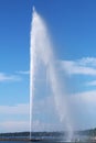 Huge Jet d`Eau in Swiss Geneva Lake, Geneva Royalty Free Stock Photo