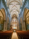 Geneva, Switzerland - August 20, 2019: Interior of Saint-Pierre Cathedral in Geneva. The church is one of the main attractions of Royalty Free Stock Photo