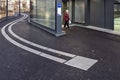 Geneva, Switzerland, Blind pedestrian walking