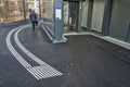 Geneva, Switzerland, Blind pedestrian walking