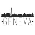 Geneva Switzerland. City Skyline. Silhouette City. Design Vector. Famous Monuments.