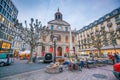 GENEVA, SWITZERLAND - February 6, 2018: Old town Geneva city at night in Switzerland. It is the second-most populous city in