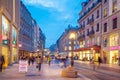 GENEVA, SWITZERLAND - February 6, 2018: Old town Geneva city at night in Switzerland. It is the second-most populous city in