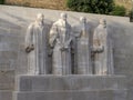 GENEVA, SWITZERLAND - JUNE, 7, 2019: wide shot of the reformers statues in geneva Royalty Free Stock Photo