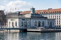 Arcades des Arts gallery on the riverside of the Rhone in Geneva, Switzerland
