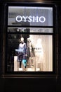 OYSHO fashion store, window shop with modern clothes from OYSHO fashion house