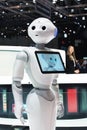 GENEVA, SWITZERLAND - March 7th, 2018: Female robot in Rinspeed AG exhibition site in 88th Geneva International Motor Show in