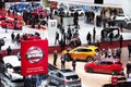 GENEVA, SWITZERLAND - March 6th, 2018: View to Nissan exhibition site and exhibition halls of Palexpo during 88th Geneva
