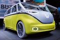 GENEVA, SWITZERLAND - March 6th, 2018: Volkswagen Buzz in Volkswagen exhibition site in 88th Geneva International Motor show in