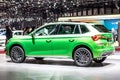 Green Skoda Kamiq at Geneva International Motor Show, MQB A0 subcompact SUV from Skoda