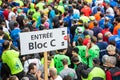 GENEVA, SWITZERLAND - NOVEMBER 30,2019:They are waiting to start running in the area, with many people interested in running on