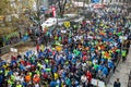 GENEVA, SWITZERLAND - NOVEMBER 30,2019:They are waiting to start running in the area, with many people interested in running on
