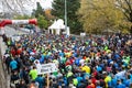 GENEVA, SWITZERLAND - NOVEMBER 30,2019:They are waiting to start running in the area, with many people interested in running on