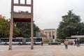 GENEVA, SWITZERLAND - OCTOBER 30, 2015: Geneva broken chair in front of the united nation building Royalty Free Stock Photo