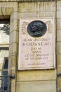 Geneva, Switzerland - October 18, 2017: House of Genevan philosopher Jean-Jacques Rousseau