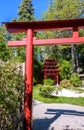 The japanese zen garden in the Conservatory and Botanical Garden of Geneva Royalty Free Stock Photo