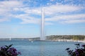 Geneva water jet on Lake Leman at summer Royalty Free Stock Photo