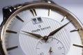 Geneve, Switzerland 01.10.2020 - Claude Bernard swiss made watch close up detail