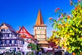 Gengenbach, Germany. Altstadt, beautiful town square with timber-framed medieval houses, Baden-Wurtemberg Royalty Free Stock Photo