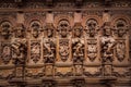 Genial wooden engraved silhouettes and faces in old Abbey Floreffe