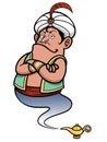 Genie coming out of a lamp Royalty Free Stock Photo